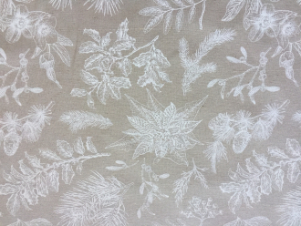 Navidad wei-beige, exclusiver Weihnachtsstoff, Breite 140cm