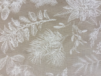 Navidad wei-beige, exclusiver Weihnachtsstoff, Breite 140cm