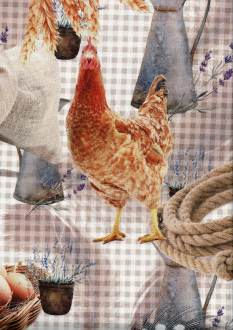 Landhaus, Farm, Digitaldruck, Breite 140cm, Baumwolle