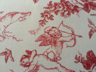 Tischdecke mit Engeln und Rosen, ca. 120x160 cm, pflegeleicht