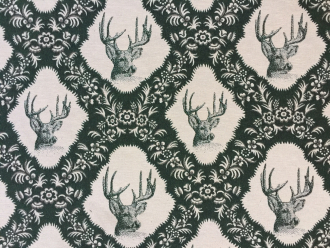 Doubleface-Jacquard mit Hirsch, Grn, Breite 140 cm