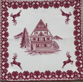Kissenbezug 40x40cm Double-face Rot Landhaus
