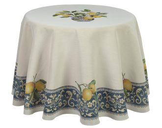 Gobelin-Tischdecke, Rund 160 cm, Landhaus mit Zitronen, Lima160