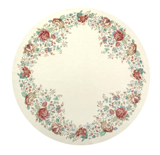 Gobelin-Tischdecke, Rund 160 cm, Rosendecke, Landhaus Flowers