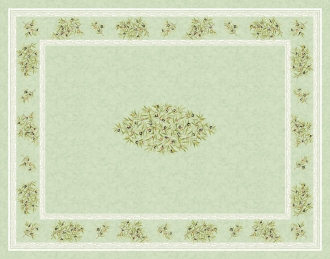Maussane Provence-Tischdecke, ca. 200x150 cm, grün Oliven, Baumwolle beschichtet