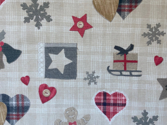 Panama Navidad, romantischer und stilvoller Weihnachtsstoff, Breite 160cm