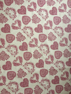 Dekostoff Coeur, Landhaus, Herzen, Cotto, Breite 280cm