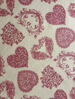 Dekostoff Coeur, Landhaus, Herzen, Cotto, Breite 280cm