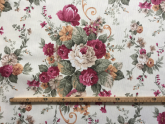 Romatischer Rosenstoff, Irene, 280 cm Breite, pflegeleicht