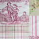 Tischdecke Toile de Jouy rot Patch, 200x140cm