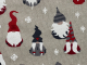 Lustige Wichtel, Witziger Weihnachtsstoff, Linnenlook, Breite 140cm, Pflegeleicht