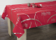 Festliche Tischdecke rot mit Silber, 200x150cm, Antitache, abwischbar, Lotuseffekt