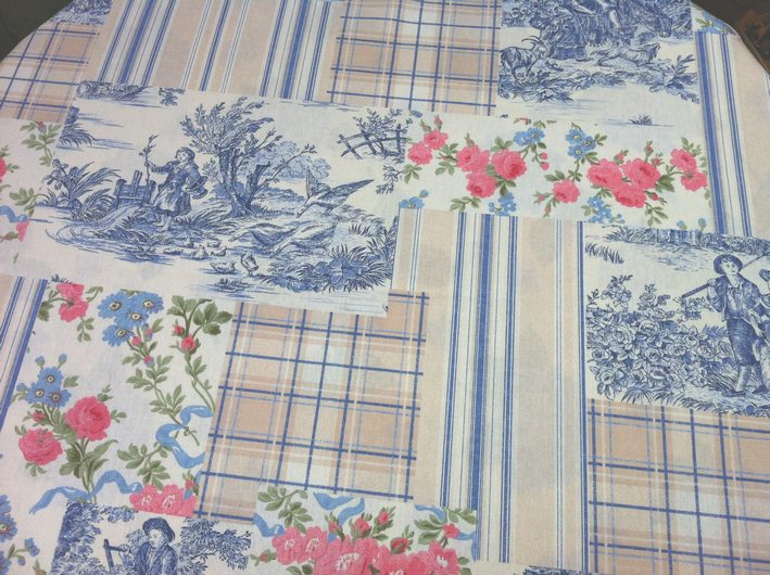 Ein toller Ausverkauf ist im Gange! Tischdecke Toile de Jouy blau 200x140cm Patch