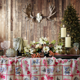 Herzen Beige, Weihnachtsstoff, Breite 140 cm