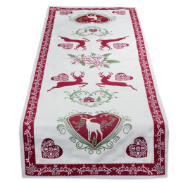 Wunderschner Tischlufer, Landhaus, Gobelin, Hirsch und Edelwei, ca. 45x140cm