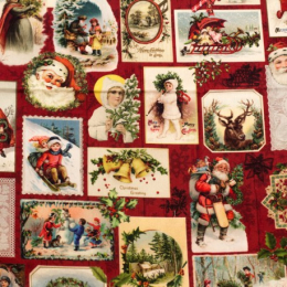 Baumwolle Weihnachtsstoff Oldtime Christmas,  Digitaldruck, Breite 150cm