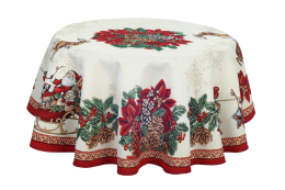 Gobelin Tischdecke Berri Weihnachten rund 140 cm