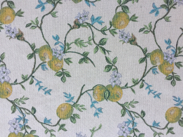 Jaquard mit Zitronen und Blten, Breite 140 cm - Limones
