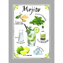 Torchon, Geschirrtuch Mojito, ca. 50x70 cm, Baumwolle