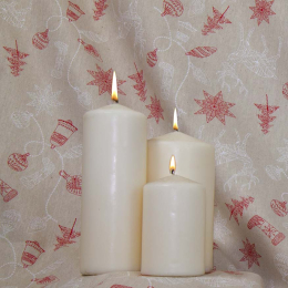 Eleganter stilvoller Weihnachtsstoff Stars and Bells usw. Linnenlook