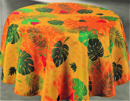 Provencetischdecke Pirae-Jaune, 160 cm Durchmesser, Antitache