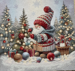 Gobelin-Panel, Happy Santa (6). Gre 47x47 cm