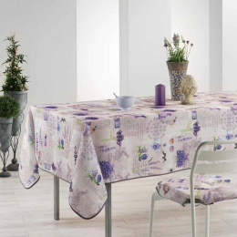 Beige Natur Lavendelmotive, Provence, abwaschbar 240x150 cm